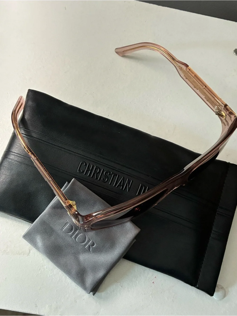 New! Christian Dior Après Ski Sunglasses - Light Coral with Case & Silk Cleaner